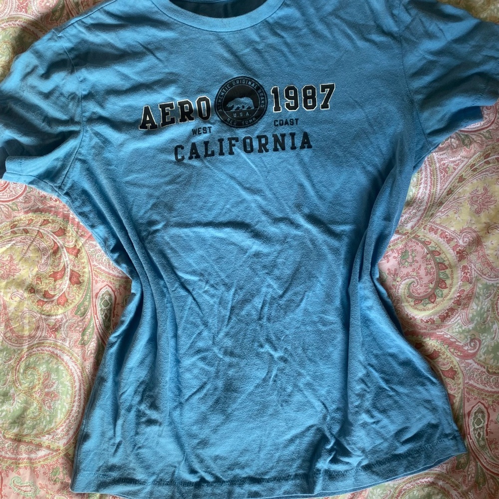Y2K Aeropostale Blue Graphic Tee